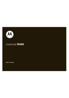 Motorola W490 manual. Smartphone Instructions.